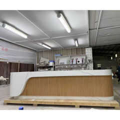 Custom Corian Marble Colour Front Counter Modern Solid Wood Reception Desk