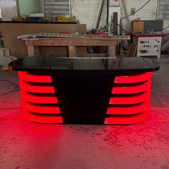 Black Corian Top LED Broadcast Room Desk Talk Show Studio Furniture
