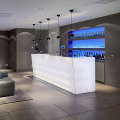 Home Bar Furniture Faux Translucent Stone Bars Counters for Cafeteria
