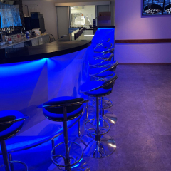 Black Corian Counter Top Led Diamond Shape Bar Counters and Chairs
