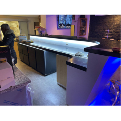 Black Corian Counter Top Led Diamond Shape Bar Counters and Chairs