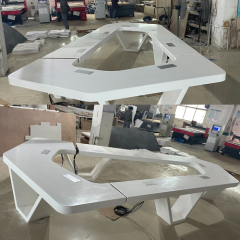 Portugal Design White Stone Pentagonal Conference Table Chairs