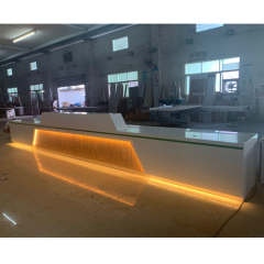 The Corian Manufacturer LED Bank Front Reception Desk Counter Design
