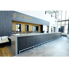 Solid Surface and Wood Bar Counter for Restaurant Modern Cashier Bars