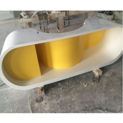 Solid Surface CEO Boss Office Desk Table Sets with Back Cupboard