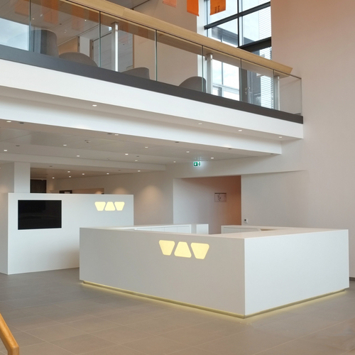 Corian ADA Design Front Desk Counter U Shape LED Reception Tables