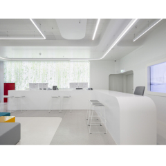 Hospital Clinic Ada Reception Desk LED Solid Surface Front Counter