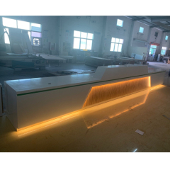 Hospital Clinic Ada Reception Desk LED Solid Surface Front Counter