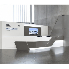 Hospital Clinic Ada Reception Desk LED Solid Surface Front Counter