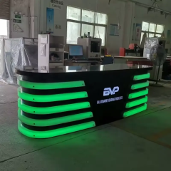 Austria Corian Solid Surface Backlit Exhibition Stand Reception Desk