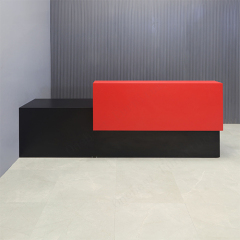 Poland White and Red Marble Stone 6 Feet Reception Desk Picture