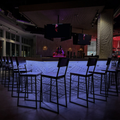Switzerland Elegant Design Bar Counter with Led 3D Corian Panel