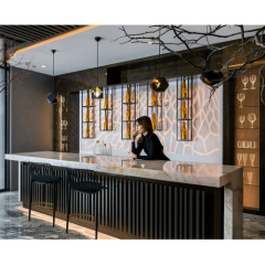 Corian Stone Commercial Cafe Bar Counter Design for Marriott Hotel
