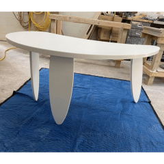 Curved Corian Solid Surface Modern Office Furniture Director Desk