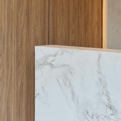 Clerk Interview Front Reception Desk Corian Marble Clinic Cash Counter