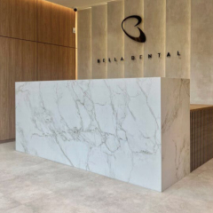 Clerk Interview Front Reception Desk Corian Marble Clinic Cash Counter