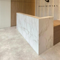 Clerk Interview Front Reception Desk Corian Marble Clinic Cash Counter
