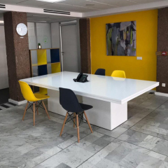 Pure White Rectangle Corian Conference Boardroom Tables