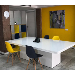 Pure White Rectangle Corian Conference Boardroom Tables