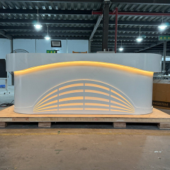 Office Resin Information Counter Hotel Receptionist Front Led Counter