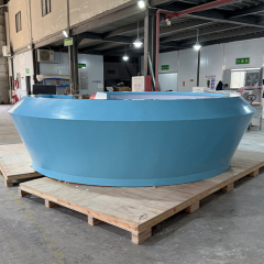 Intelligently Design Gym Center Reception Desk Blue Corian Lobby Counters