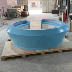 Intelligently Design Gym Center Reception Desk Blue Corian Lobby Counters