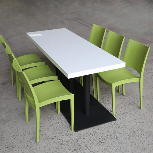 Used Starbucks and McDonald's Corian Marble Rectangle Dining Tables