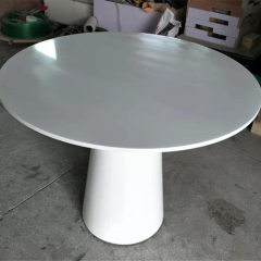Round Solid Surface Dining Table Top Luxury Trumpet Shape Base