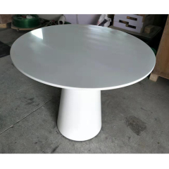Round Solid Surface Dining Table Top Luxury Trumpet Shape Base