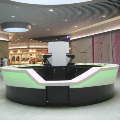 Round Himacs Solid Surface Coffee Bar Counter Led Buffet Bar Table