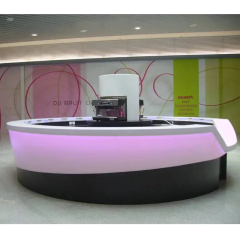 Round Himacs Solid Surface Coffee Bar Counter Led Buffet Bar Table