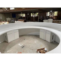 China Artificial Stone Round Bowel Moon Shape Hotel Reception Desk
