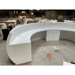 China Artificial Stone Round Bowel Moon Shape Hotel Reception Desk