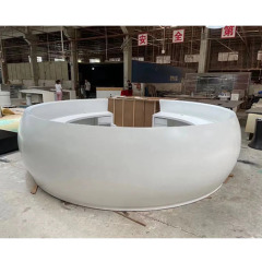 China Artificial Stone Round Bowel Moon Shape Hotel Reception Desk