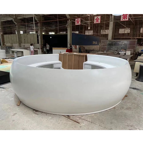 China Artificial Stone Round Bowel Moon Shape Hotel Reception Desk