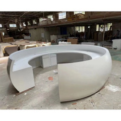 China Artificial Stone Round Bowel Moon Shape Hotel Reception Desk