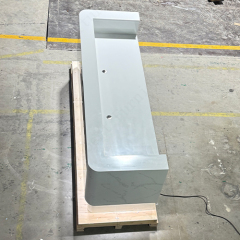 LED White Carrara Marble and Corian Stone Reception Desks for Hall