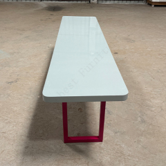 Grey Corian Table Top Stainless Steel Foldable Conference Table with Soft Edges