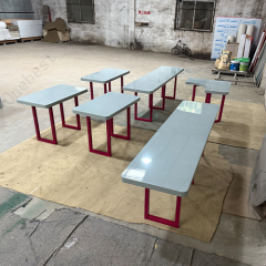 Grey Corian Table Top Stainless Steel Foldable Conference Table with Soft Edges