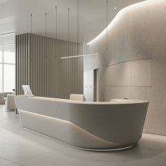 Matte Color Office Room Computer Reception Desk Modern Hotel Furniture