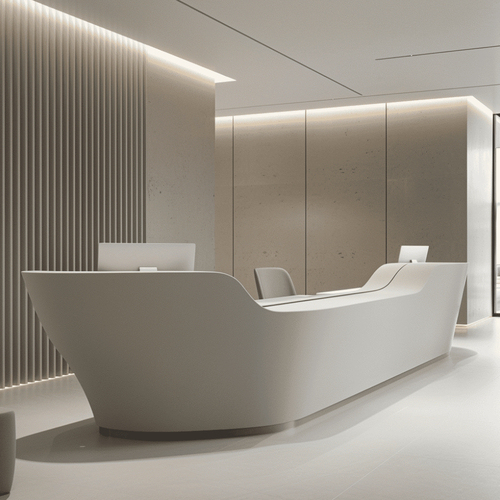 Matte Color Office Room Computer Reception Desk Modern Hotel Furniture