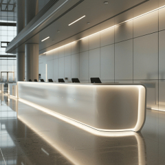 Matte Color Office Room Computer Reception Desk Modern Hotel Furniture