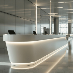 Matte Color Office Room Computer Reception Desk Modern Hotel Furniture