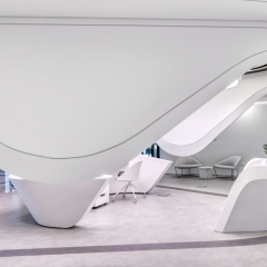 12MM Corian Solid Surface Reception Desk Set for Healthcare Studio