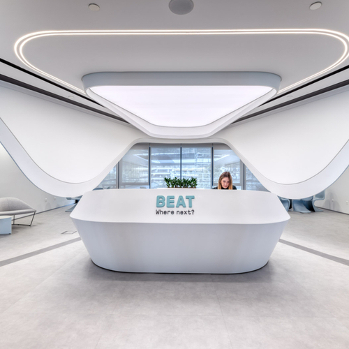 12MM Corian Solid Surface Reception Desk Set for Healthcare Studio