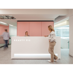Healthcare and Fitness Studio Corian Marble Reception Desk with LED