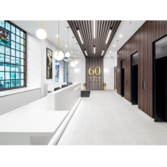 Healthcare and Fitness Studio Corian Marble Reception Desk with LED