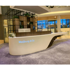 Marriott Hotel Solid Surface and Wood Reception Table Led Front Desk