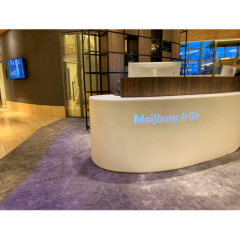 Marriott Hotel Solid Surface and Wood Reception Table Led Front Desk