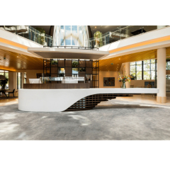Marriott Hotel Solid Surface and Wood Reception Table Led Front Desk